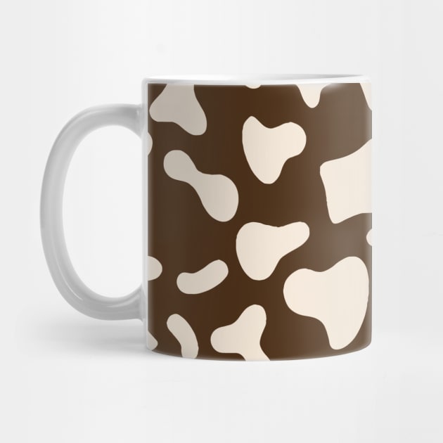 Milk Dairy Cow Print Pattern on Chocolate Background by Cow Print Stuff